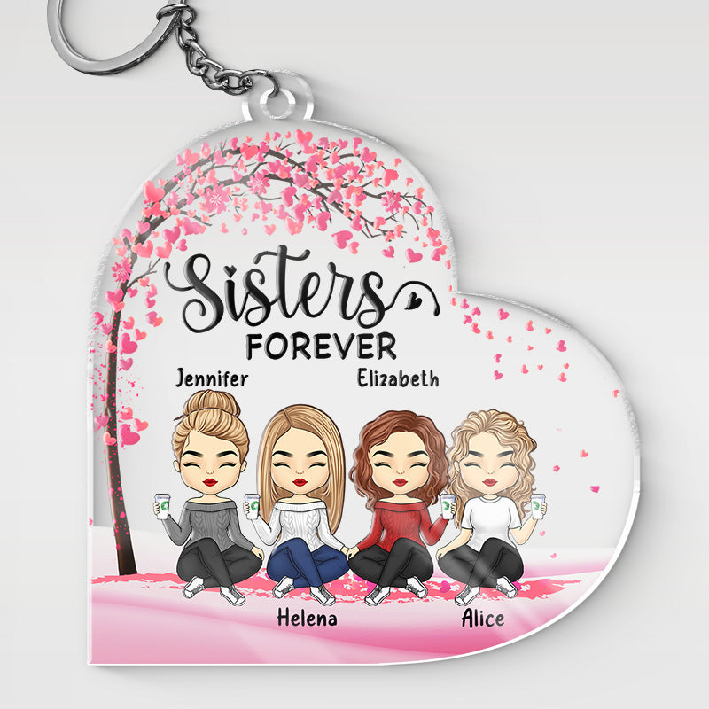 We're Besties Forever - Besties Personalized Custom Rectangle Shaped Acrylic Keychain - Gift For Best Friends, BFF, Sisters