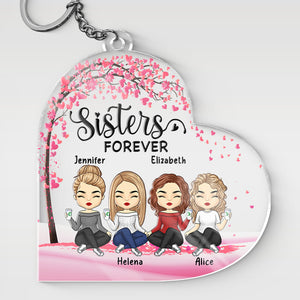 We're Besties Forever - Besties Personalized Custom Rectangle Shaped Acrylic Keychain - Gift For Best Friends, BFF, Sisters