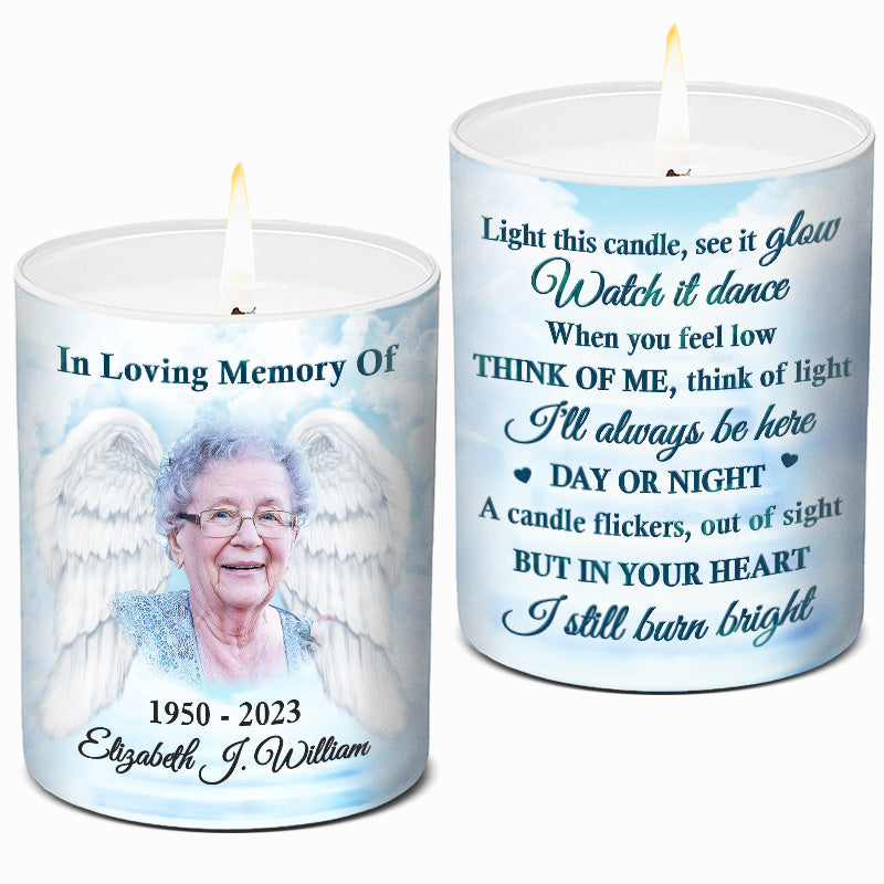 Photo personnalisée Toujours en mémoire affectueuse avec vous - Bougie parfumée sans fumée personnalisée commémorative - Cadeau commémoratif, cadeau de condoléances pour les membres de la famille