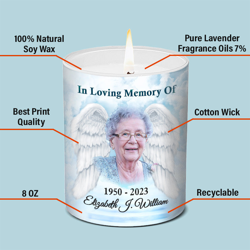 Photo personnalisée Toujours en mémoire affectueuse avec vous - Bougie parfumée sans fumée personnalisée commémorative - Cadeau commémoratif, cadeau de condoléances pour les membres de la famille