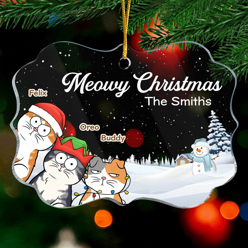 Nous vous souhaitons un joyeux Noël - Décoration personnalisée en forme de chat - Acrylique en forme de Benelux - Cadeau de Noël pour les propriétaires et les amoureux des animaux
