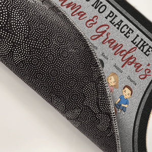 Bienvenue chez grand-mère et grand-père - Tapis décoratif personnalisé pour la famille - Cadeau pour grand-mère et grand-père