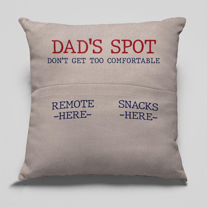 Notre place pour papa - Coussin de poche personnalisé pour la famille - Cadeau de fête des pères, d'anniversaire pour papa, grand-père
