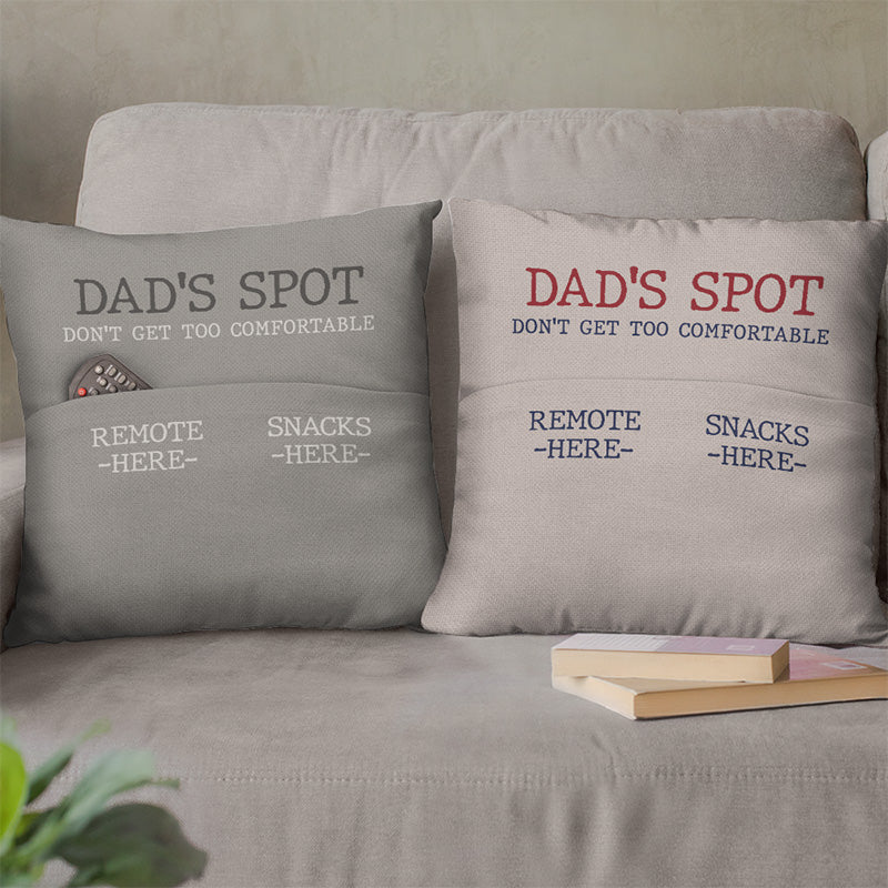 Notre place pour papa - Coussin de poche personnalisé pour la famille - Cadeau de fête des pères, d'anniversaire pour papa, grand-père