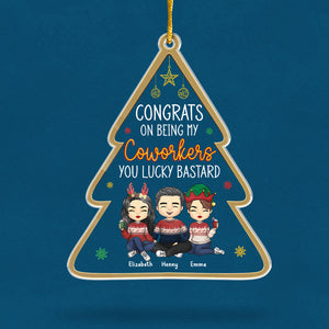 Heureux de t'avoir dans ma vie - Ornement personnalisé pour meilleure amie - En forme de sapin de Noël en acrylique - Cadeau de Noël pour meilleures amies, meilleures amies, sœurs, collègues