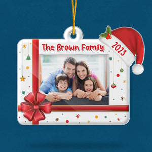 Photo personnalisée de famille pour faire de cette maison un foyer - Ornement personnalisé pour la famille - Forme personnalisée en acrylique - Cadeau de Noël pour les membres de la famille