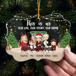 Tous les cœurs rentrent à la maison pour Noël - Décoration familiale personnalisée - Forme Benelux en acrylique - Cadeau de Noël pour les membres de la famille