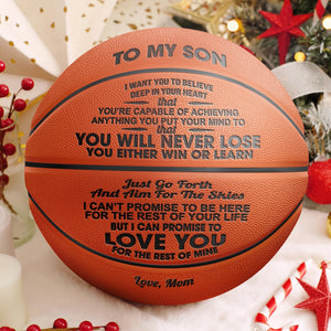 Maman à fils - Tu ne perdras jamais - Ballon de basket dégonflé avec pompe 