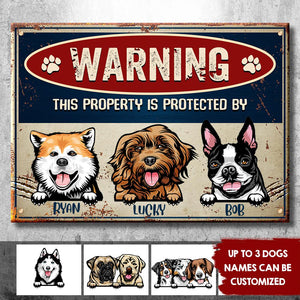 Warning Zone - Funny Personalized Dog Metal Sign (WW).