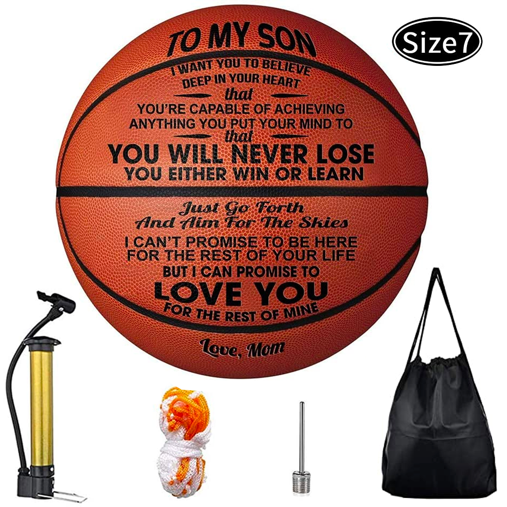 Maman à fils - Tu ne perdras jamais - Ballon de basket dégonflé avec pompe 