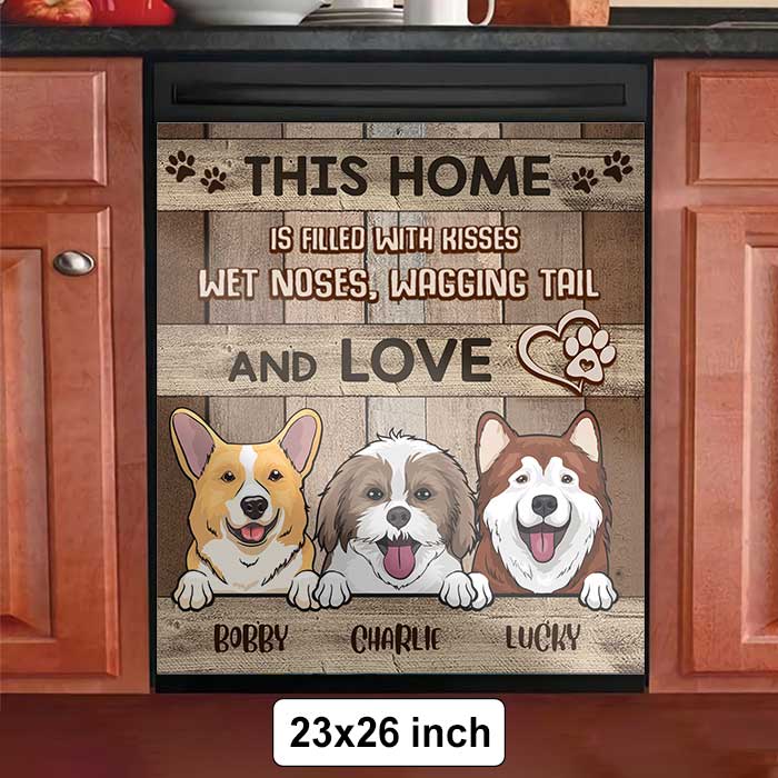 This Home Is Filled With Kisses - Personalized Dishwasher Cover.