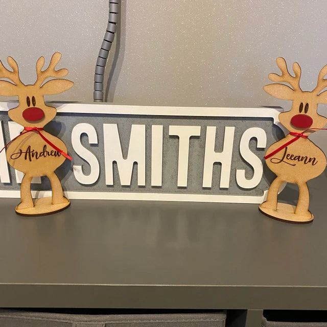 Christmas Is Where Cutest Reindeer Of All - Personalized Custom Reindeer Christmas Place Names - Christmas Decoration, Keepsake Gift, Table Decoration, Favors, Christmas Gift