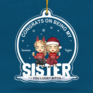 Tu as de la chance de m'avoir - Ornement personnalisé Bestie - En forme de boule à neige en acrylique - Cadeau de Noël pour les meilleurs amis, BFF, sœurs, collègues