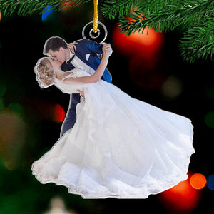Custom Photo In Your Arms, I've Found My Home - Couple Personalized Custom Ornament - Acrylic Custom Shaped - Christmas Gift For Husband Wife, Anniversary