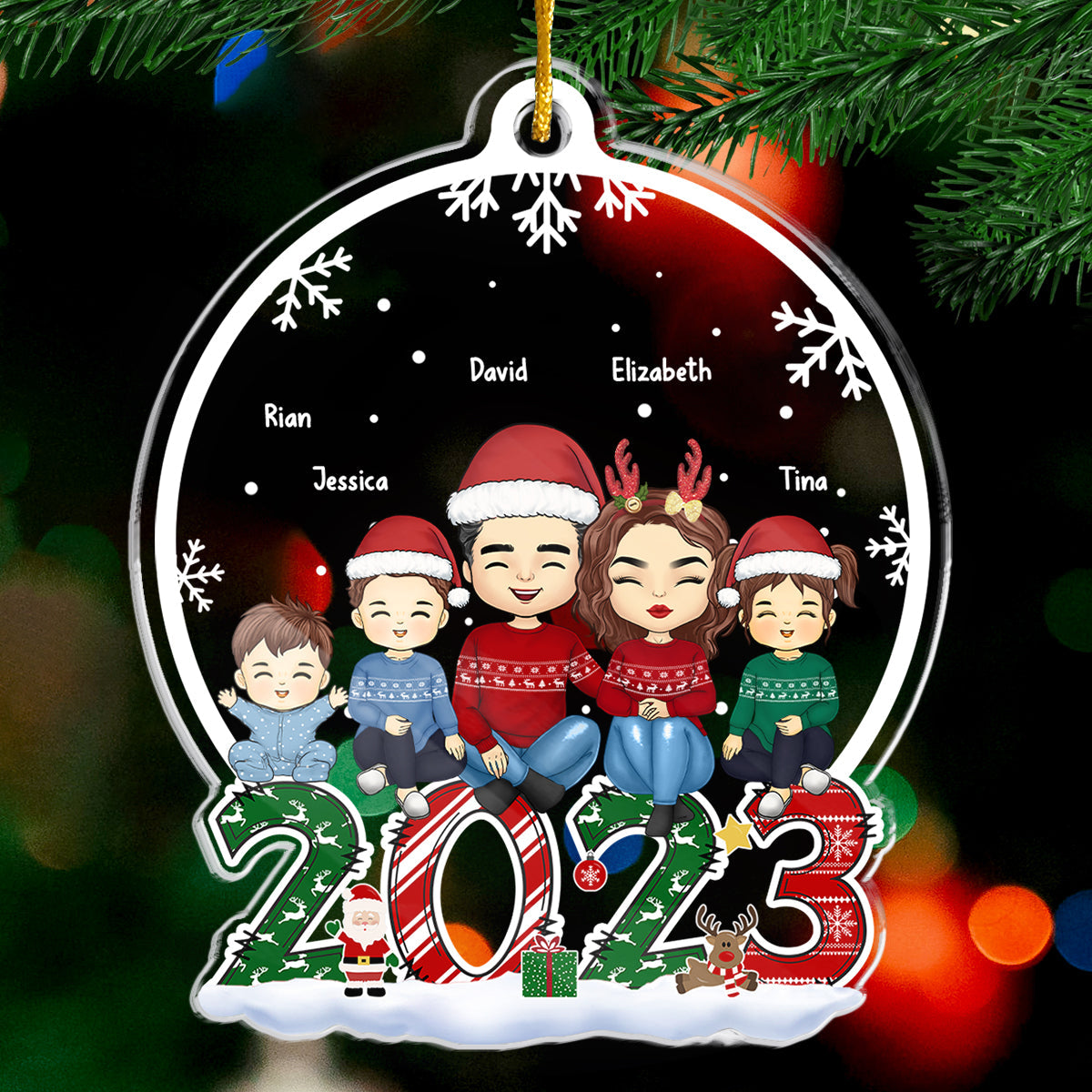La famille est un cadeau spécial - Décoration personnalisée pour la famille - Forme personnalisée en acrylique - Cadeau de Noël pour les membres de la famille