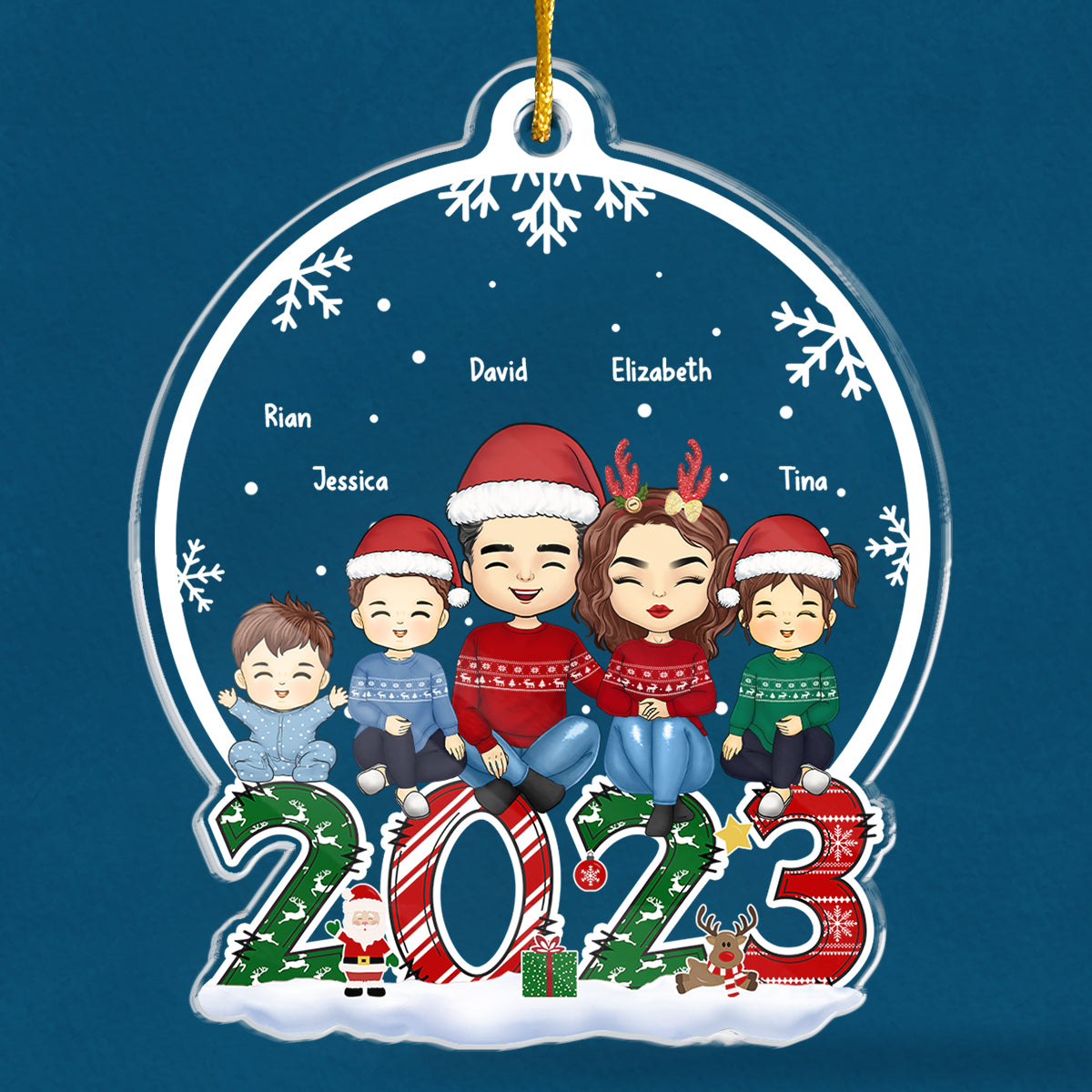 La famille est un cadeau spécial - Décoration personnalisée pour la famille - Forme personnalisée en acrylique - Cadeau de Noël pour les membres de la famille