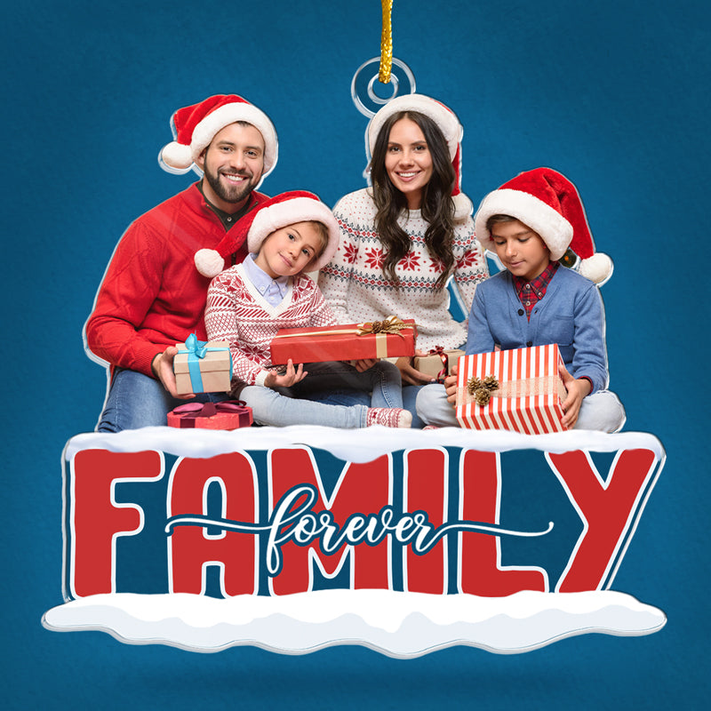 Une maison photo personnalisée est le havre de paix idéal pour les vacances - Ornement personnalisé pour la famille - Forme personnalisée en acrylique - Cadeau de Noël pour les membres de la famille
