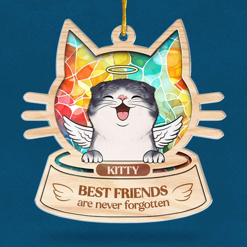 Ornement personnalisé en acrylique pour chat « Never Forgotten » – Cadeau de Noël pour les propriétaires et les amoureux des animaux