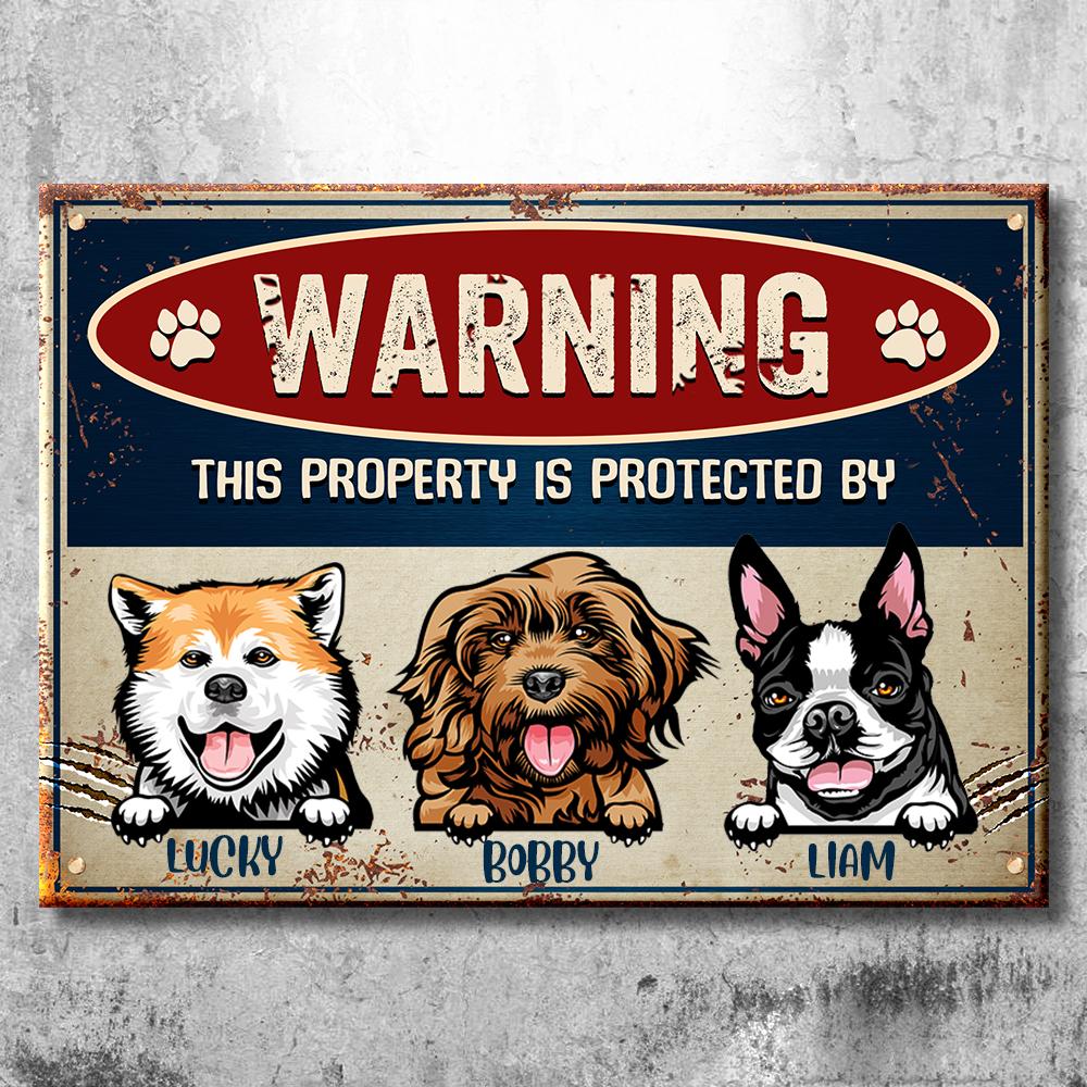 Warning Zone - Funny Personalized Dog Metal Sign (WW).